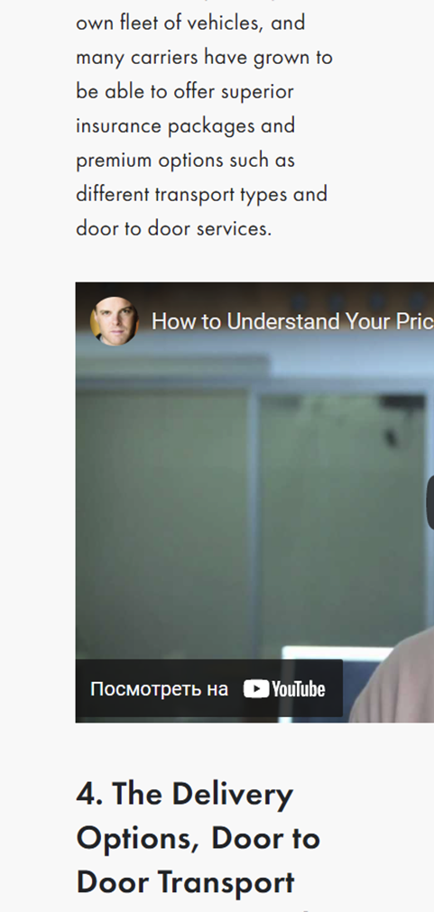 Mobile usability example — embedded video breaking the layout