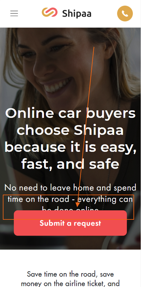 Mobile usability example — button overlapping wrapped text